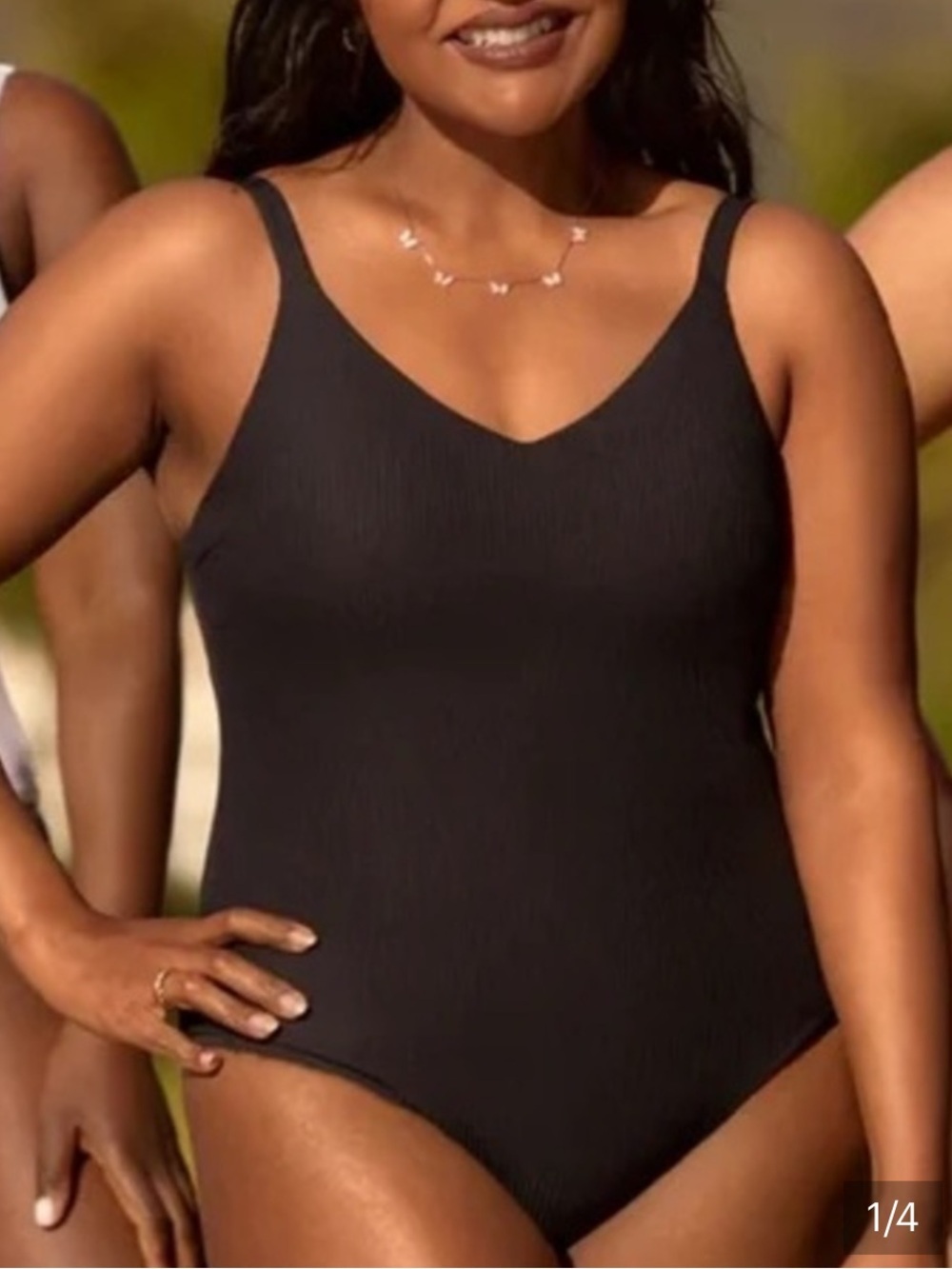 Andie x Mindy Marco ribbed black size XL one piece swimsuit